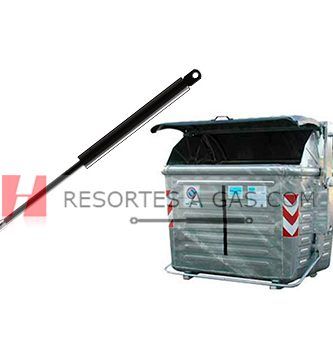 amortiguadores pistones resortes contenedor basura