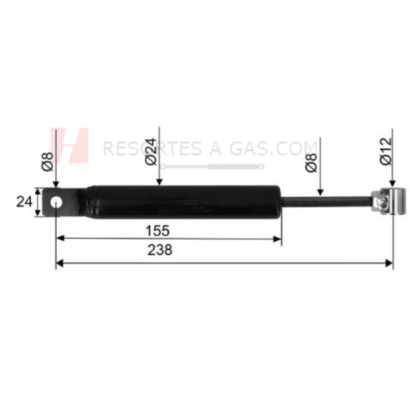 amortiguador stabilus para enganches wap con medidas