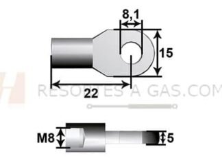 gas spring struct tuerca Ojal 8m