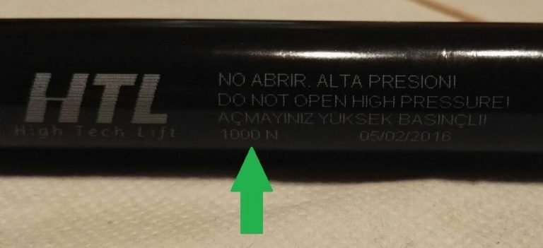 ¿ Cómo saber la potencia del pistón o amortiguador de mi  canapé ?