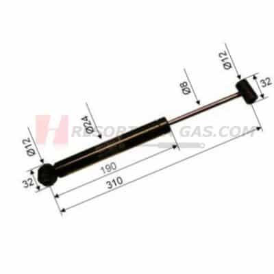 Resorte de gas stabilus 7447RF 016513 medidas